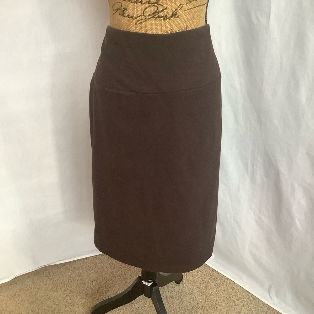 brown casual midi skirt